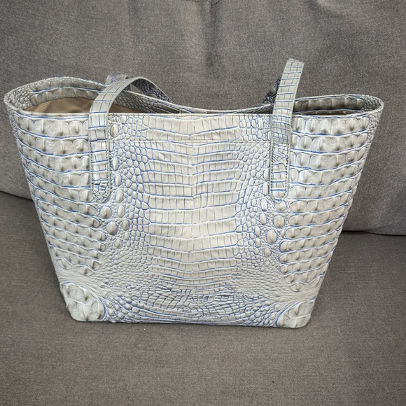 Brahmin Silver Crocodile-Embossed Tote Bag Set - Picture 3 of 14